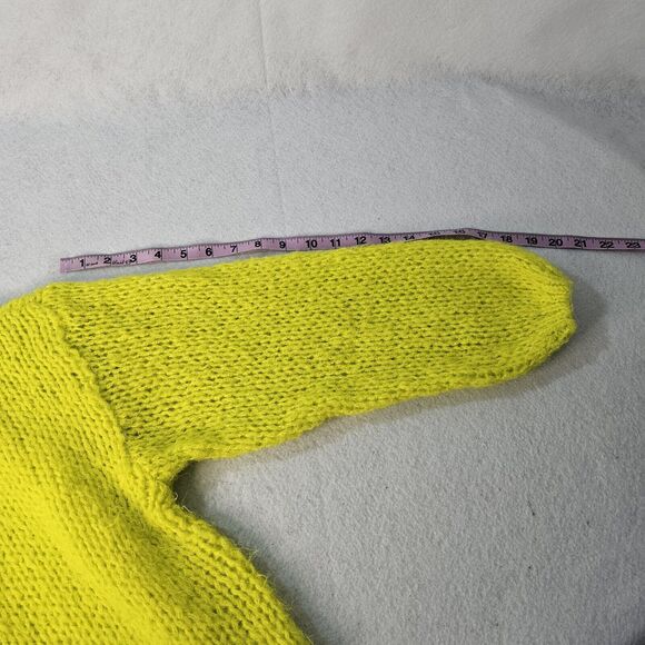 VERO MODA Lime Green Balloon Sleeve Knit Sweater Sz S Oversized - Picture 6 of 6